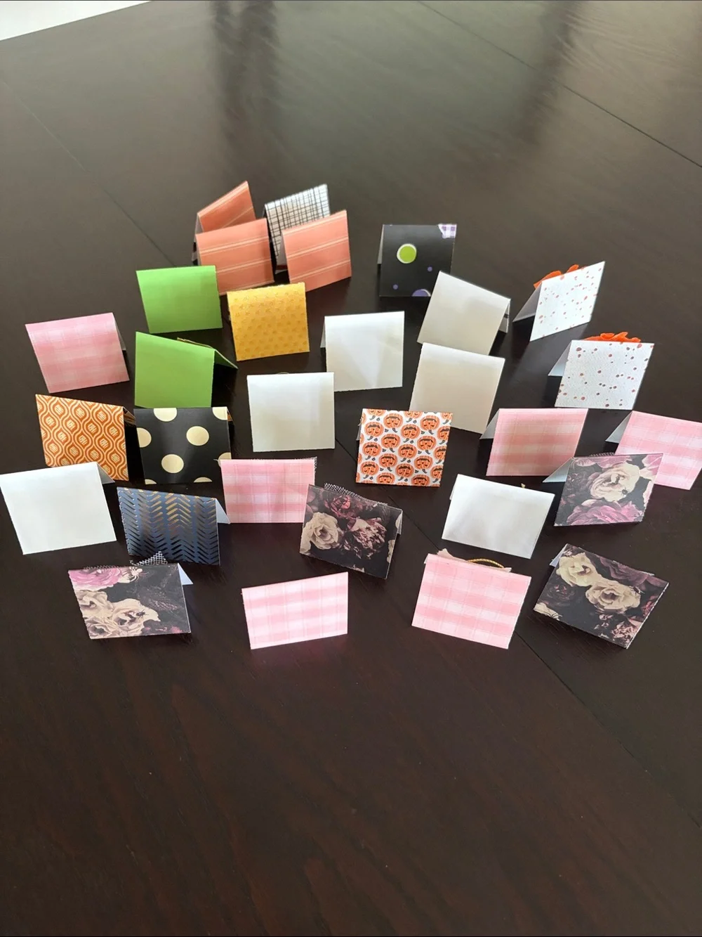 New Handmade Halloween Mini Foldable Surprise Cards - Set of 30, Colorful 2 x 2